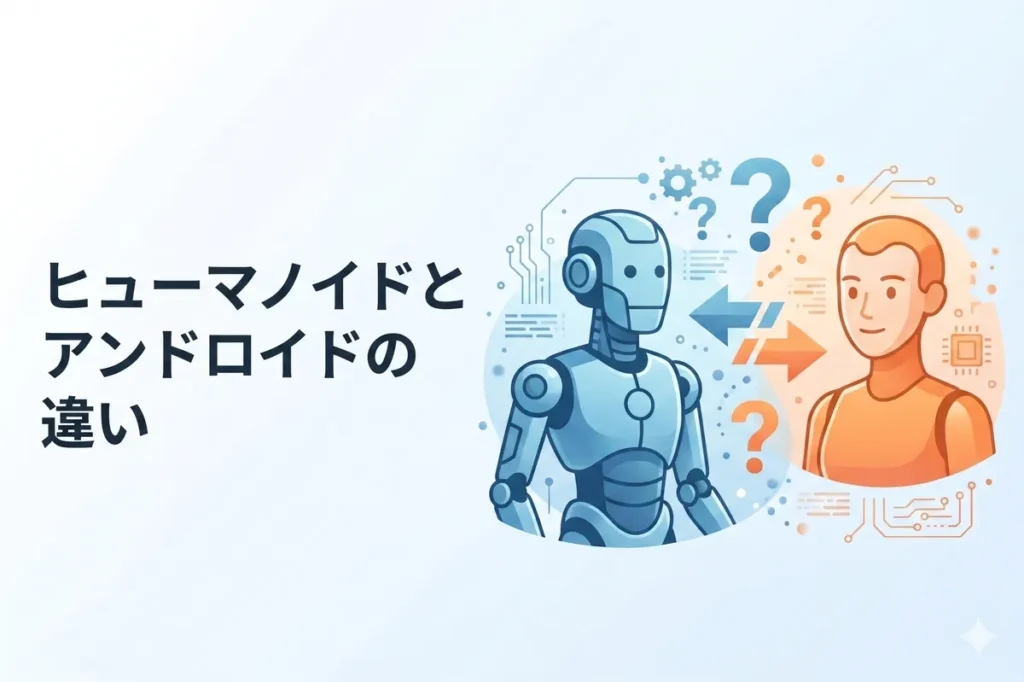 ヒューマノイドとアンドロイドの違いを語源・外見・用途の3軸で解説するアイキャッチ画像